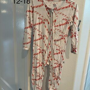 Birdie Bean 12-18 Candy Cane Footie